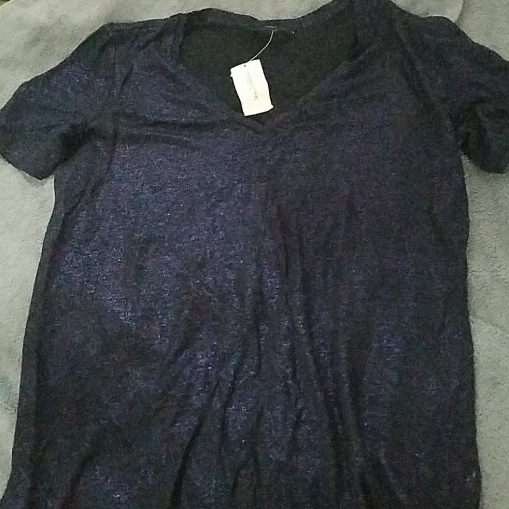 Shiny metallic navy banana republic shirt